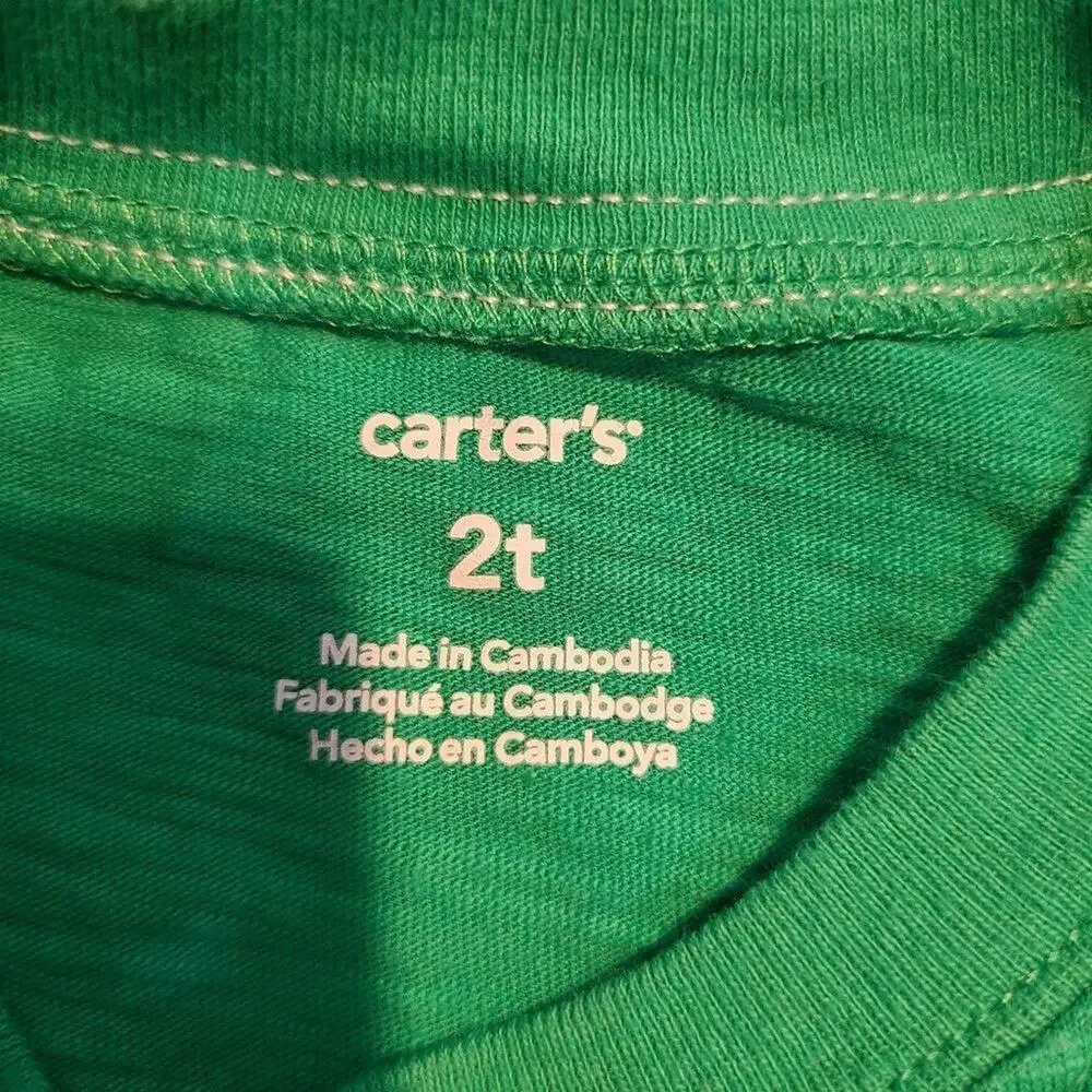 Carter's 2T boys green irish I had a mustache tee